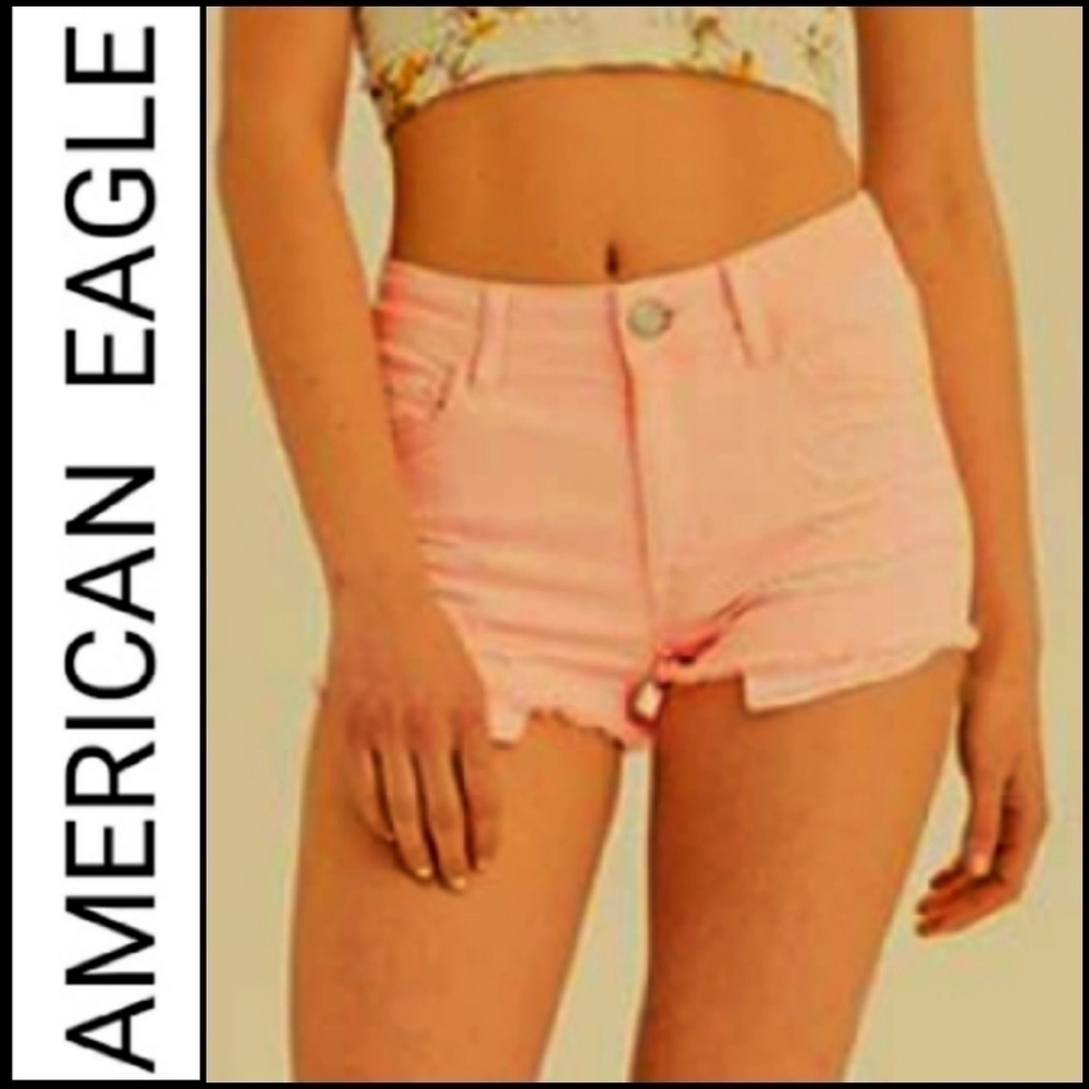 NEW! AMERICAN EAGLE High Rise Shortie Shorts 2.